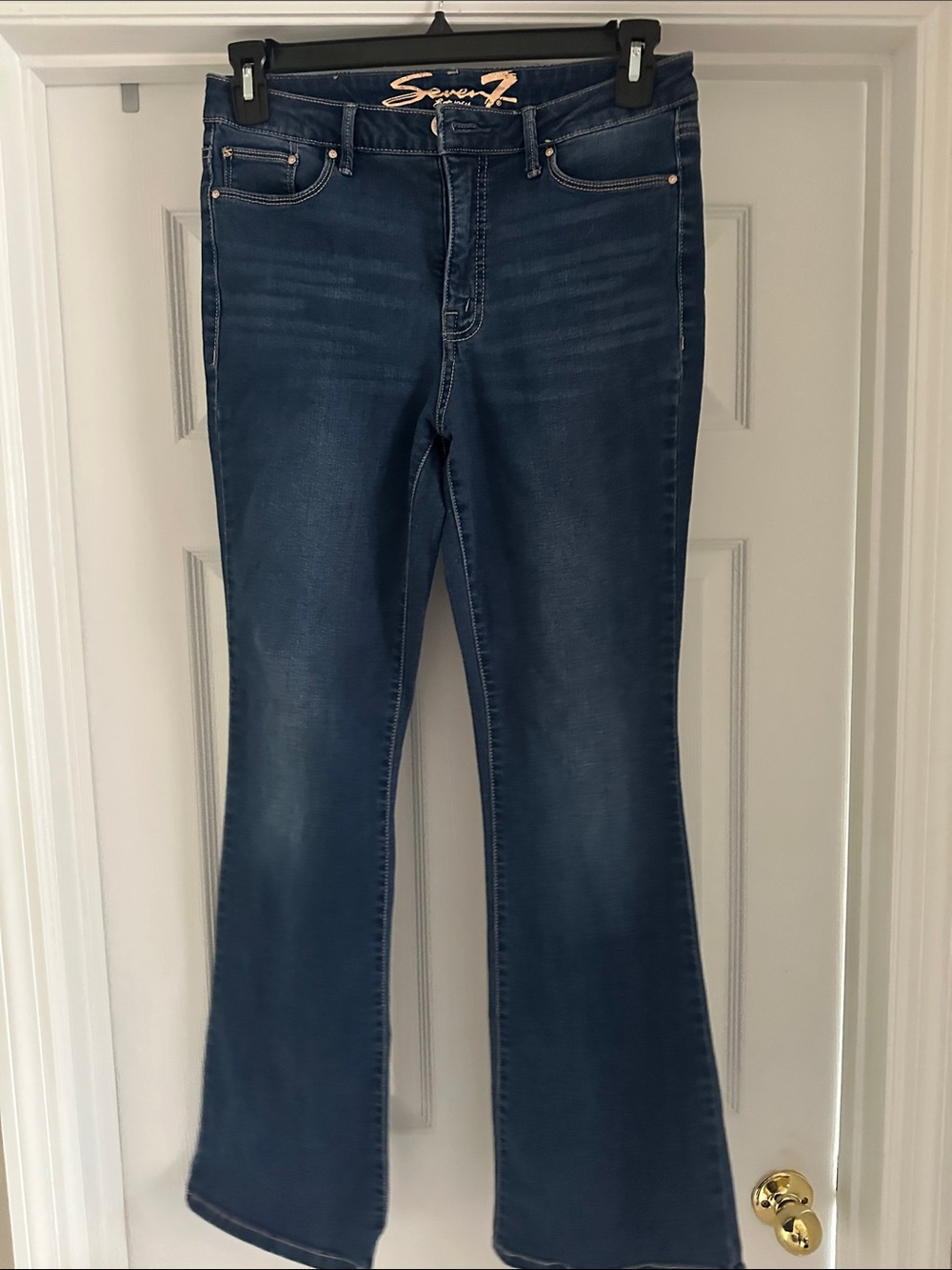 Seven7 Women's Dark Blue Flare Jeans
